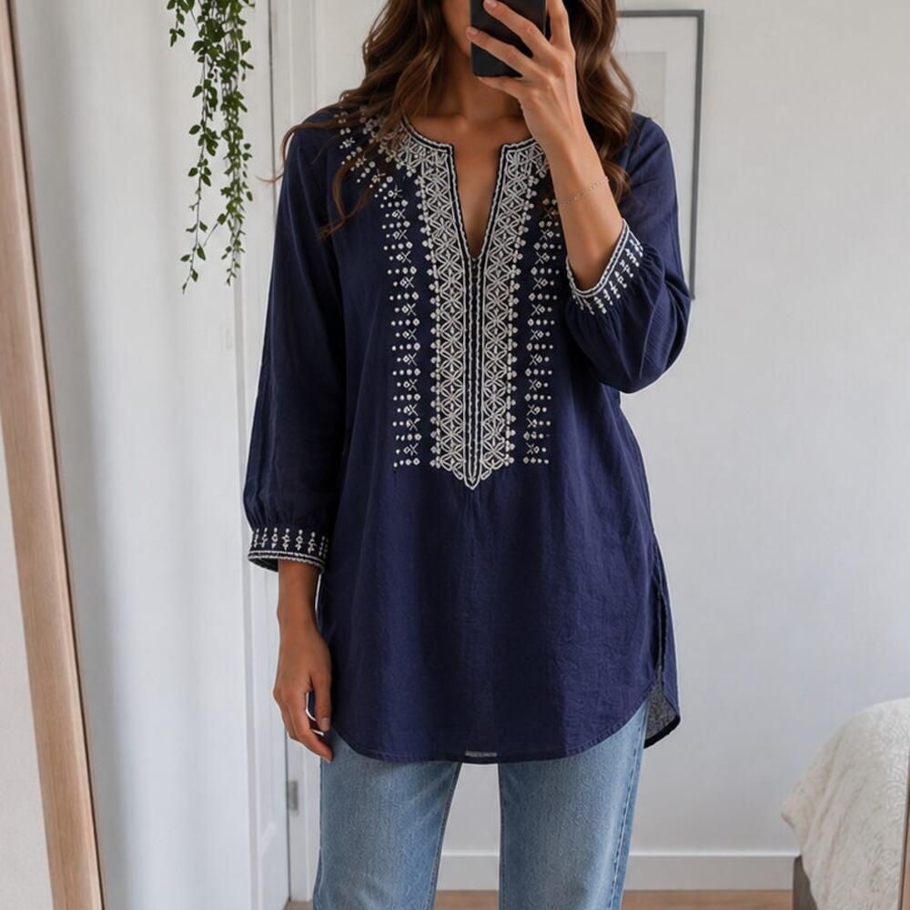 Sachin + Babi for Ankasa Blue Embroidered Tunic Sz S